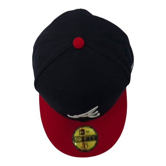 Atlanta Braves Fitted 7 1/2 Hat MLB Cap Embroidered Logo New Era 59Fifty - Picture 6 of 13